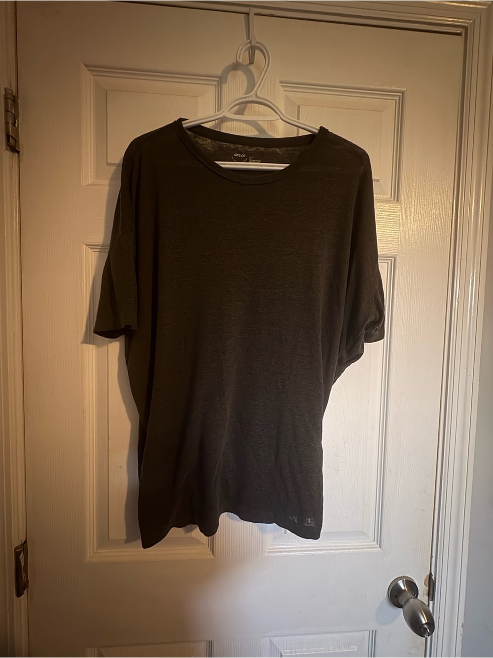 aerie Black Short Sleeve Oversized Women's Crew Tee